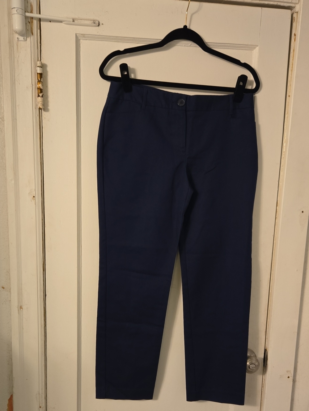 Van Heusen Navy Straight-Leg Trousers